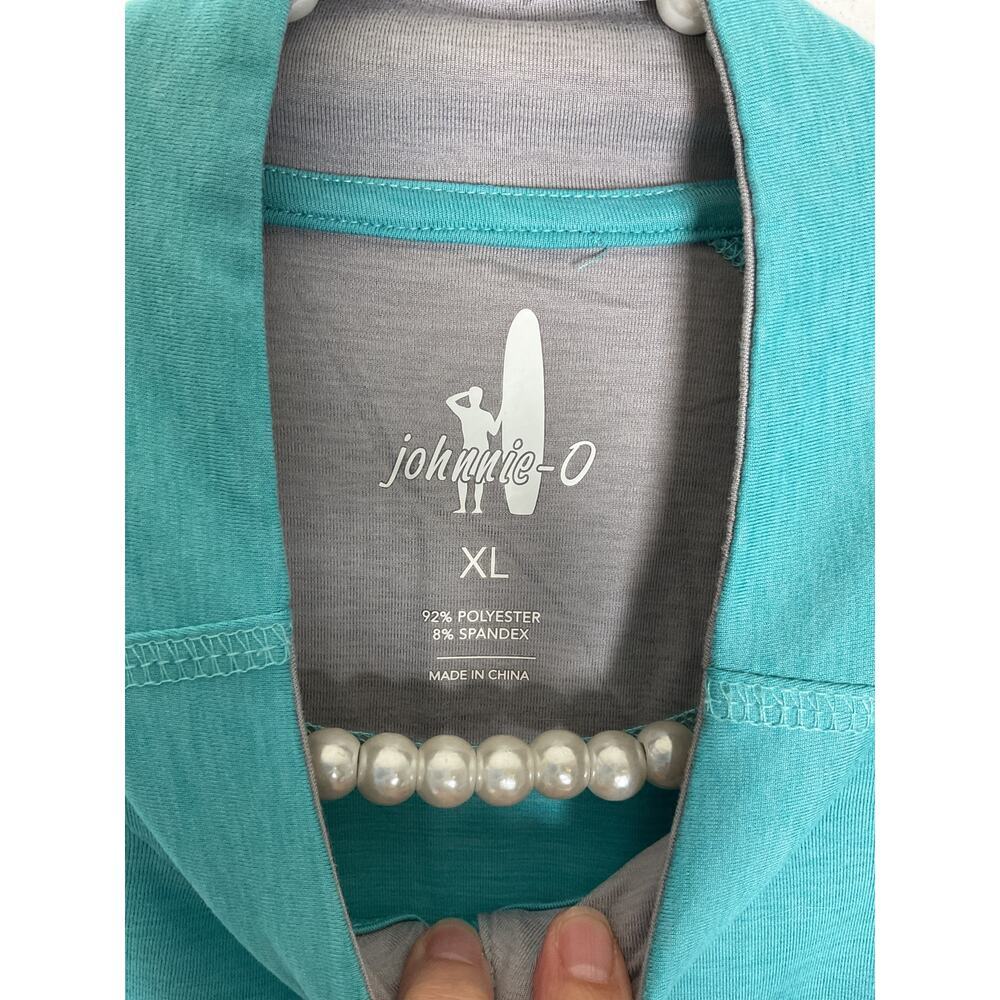 Johnnie-O Men's Long Sleeve 1/4 Zipper Teal Shirt Size XL - Picture 5 of 7